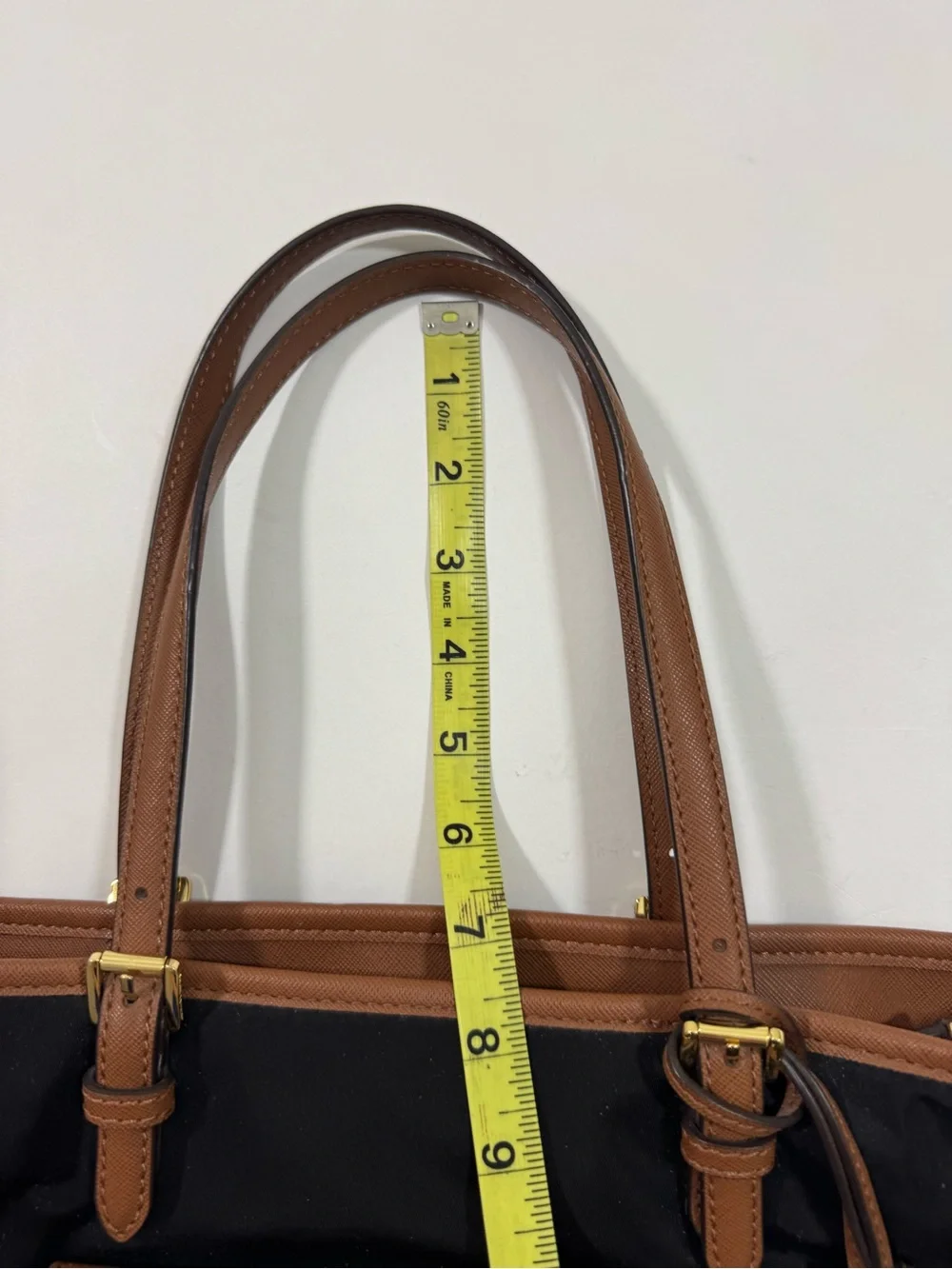 Michael Michael Kors Jet Set Nylon Purse Small Tote Bag Black